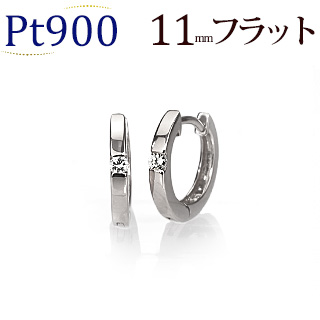 K18WG ダイヤモンド フープピアス 品番p21-117